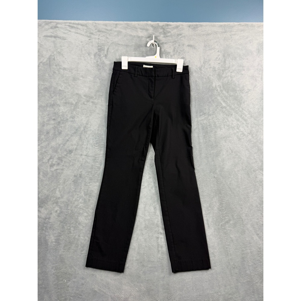 Adrienne Vittadini Womens 6 Black Dress Pants Straight Leg Office Siren Luxury